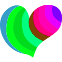 download Hippie Heart clipart image with 270 hue color
