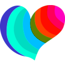 download Hippie Heart clipart image with 315 hue color