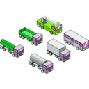 download Six Isometric Vehicles clipart image with 90 hue color