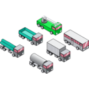 download Six Isometric Vehicles clipart image with 135 hue color