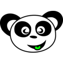 download Happy Panda Face clipart image with 180 hue color