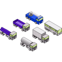 download Six Isometric Vehicles clipart image with 225 hue color