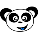 download Happy Panda Face clipart image with 270 hue color