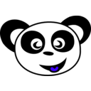 download Happy Panda Face clipart image with 315 hue color