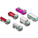 download Six Isometric Vehicles clipart image with 315 hue color