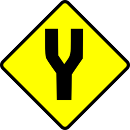 Caution Fork In Road