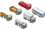 Six Isometric Vehicles