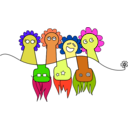 download Flower People clipart image with 315 hue color