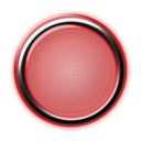 Red Button With Internal Light And Glowing Bezel