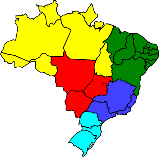 Colored Map Of Brazil