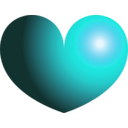 download Heart clipart image with 180 hue color