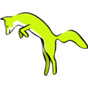 download Leaping Red Fox clipart image with 45 hue color