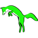 download Leaping Red Fox clipart image with 90 hue color