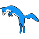 download Leaping Red Fox clipart image with 180 hue color