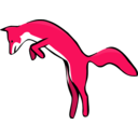 download Leaping Red Fox clipart image with 315 hue color
