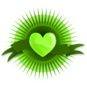 download Heart With Rays And Banner clipart image with 90 hue color