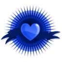 download Heart With Rays And Banner clipart image with 225 hue color