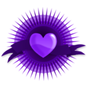 download Heart With Rays And Banner clipart image with 270 hue color