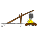 download Campfires And Cooking Cranes clipart image with 0 hue color