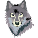 download Wolf clipart image with 180 hue color