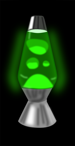 Lava Lamp Glowing Green
