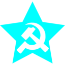 download Hammer And Sickle In Star clipart image with 180 hue color