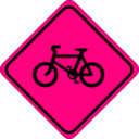 download Roadsign Watch For Bicycles clipart image with 270 hue color