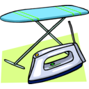 download Ironing Board And Iron clipart image with 45 hue color