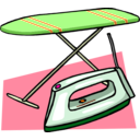 download Ironing Board And Iron clipart image with 315 hue color