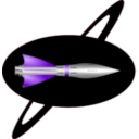 download 1950s Rocket Ship clipart image with 270 hue color