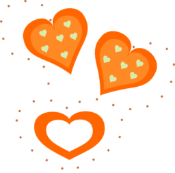 Valentine Orange Hearts