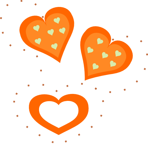 Valentine Orange Hearts