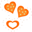 Valentine Orange Hearts