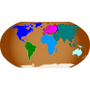 download Continents Colored clipart image with 180 hue color