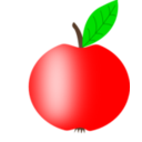 Apple Red With A Green Leaf