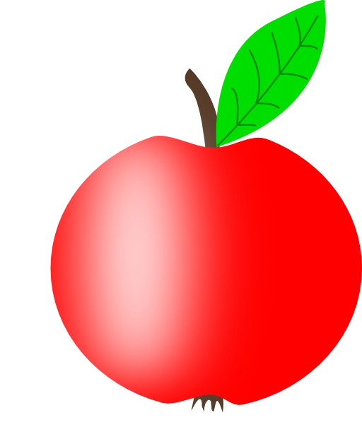 Apple Red With A Green Leaf