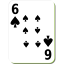 download White Deck 6 Of Spades clipart image with 45 hue color