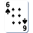 download White Deck 6 Of Spades clipart image with 180 hue color