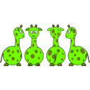 download Cartoon Giraffe Front Back And Side Views clipart image with 45 hue color