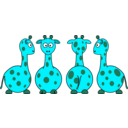download Cartoon Giraffe Front Back And Side Views clipart image with 135 hue color