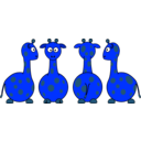download Cartoon Giraffe Front Back And Side Views clipart image with 180 hue color