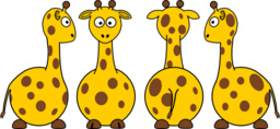 Cartoon Giraffe Front Back And Side Views