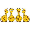 Cartoon Giraffe Front Back And Side Views