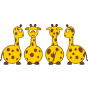 download Cartoon Giraffe Front Back And Side Views clipart image with 0 hue color