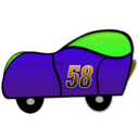 download 2d Blue Funny Car clipart image with 45 hue color