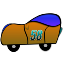 download 2d Blue Funny Car clipart image with 180 hue color