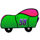 download 2d Blue Funny Car clipart image with 270 hue color