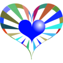 download Red Heart clipart image with 180 hue color