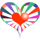 download Red Heart clipart image with 315 hue color