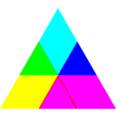 download Triangle Rgb Mix clipart image with 180 hue color